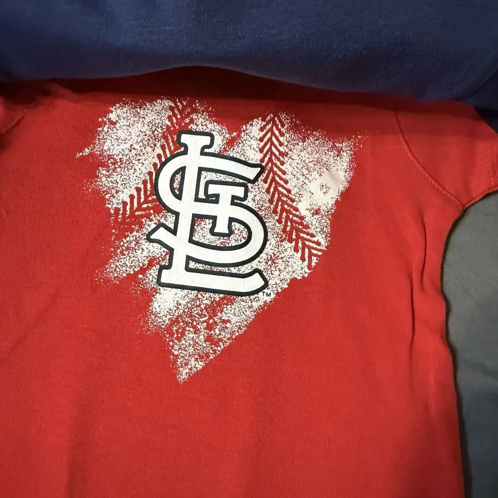 St Louis Cardinals Creeper Infant Girls 18 Months Set Of 3 Gray Blue Red MLB